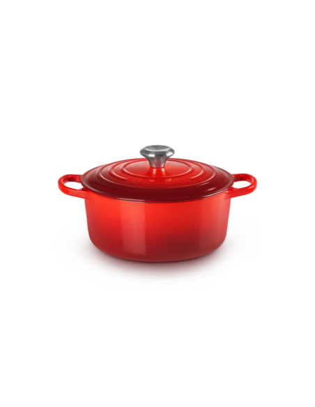 COCOTTE RONDE EN FONTE ÉMAILLÉE 24 CM CERISE - LE CREUSET