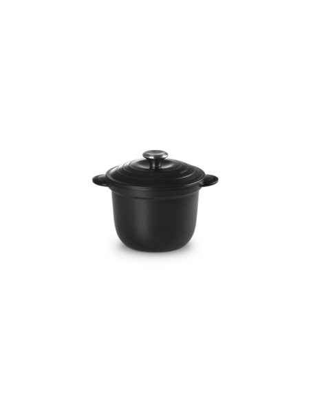 COCOTTE EVERY EN FONTE ÉMAILLÉE AVEC COUVERCLE INTÉRIEUR EN CÉRAMIQUE 18 CM NOIR MAT - LE CREUSET