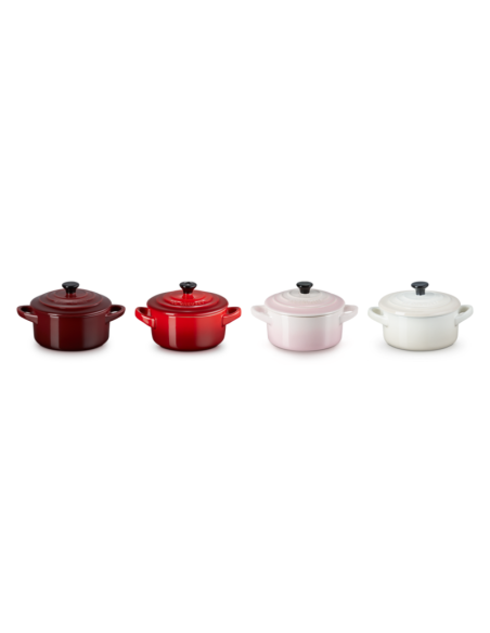 SET DE 4 MINI-COCOTTES PETITS FOURS EN CÉRAMIQUE 10 CM - LE CREUSET