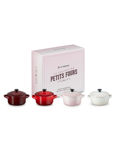 SET DE 4 MINI-COCOTTES PETITS FOURS EN CÉRAMIQUE 10 CM - LE CREUSET