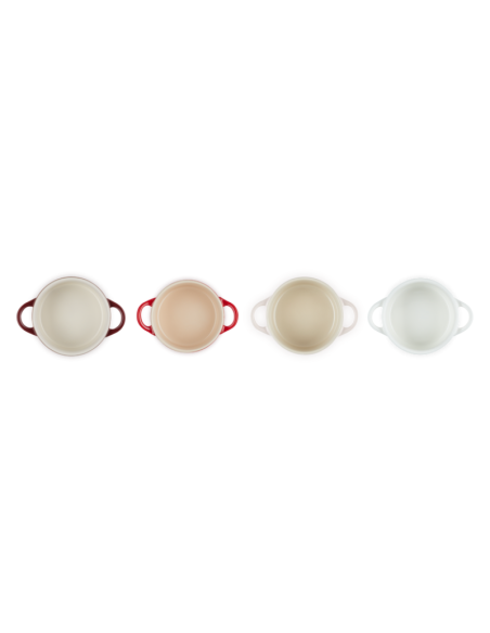 SET DE 4 MINI-COCOTTES PETITS FOURS EN CÉRAMIQUE 10 CM - LE CREUSET