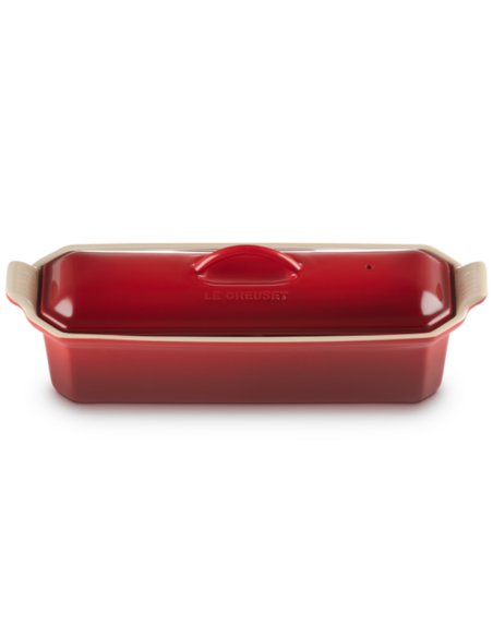 TERRINE À FOIE GRAS AVEC PRESSE EN CÉRAMIQUE 32 CM CERISE - LE CREUSET