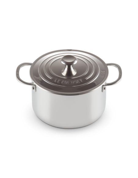 COCOTTE INOX SIGNATURE AVEC COUVERCLE 20 CM - LE CREUSET