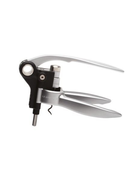TIRE-BOUCHON LM-250 MODÈLE À LEVIER EN ALUMINIUM BROSSÉ AVEC COUPE-CAPSULES - LE CREUSET