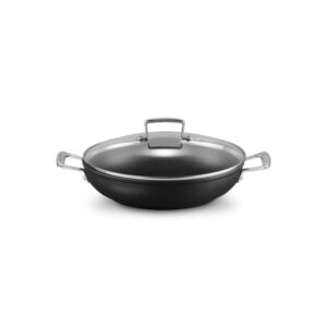 SAUTEUSE PROVENCALE ANTI-ADHÉRENTE LES FORGÉES AVEC COUVERCLE EN VERRE 28 CM - LE CREUSET
