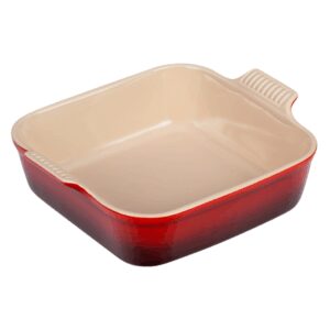 PLAT CARRÉ HÉRITAGE EN CÉRAMIQUE 23 CM CERISE - LE CREUSET