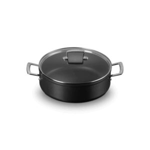 RONDEAU ANTI-ADHÉRENT LES FORGÉES AVEC COUVERCLE EN VERRE 28 CM - LE CREUSET