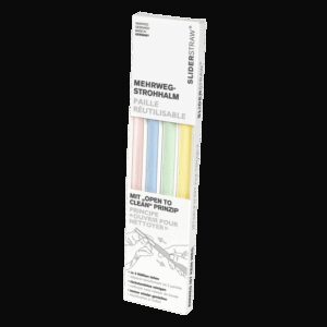 4 PAILLES À BOIRE COLORÉES - SLIDERSTRAW