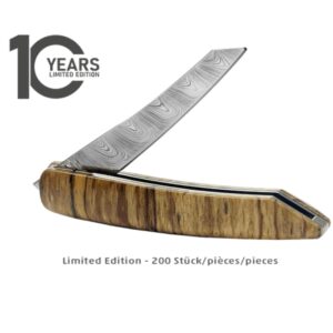 COUTEAU DE POCHE DAMASSÉ BOIS FLOTTÉ 10e ANNIVERSAIRE - SKNIFE