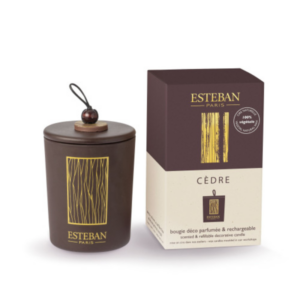 BOUGIE DÉCO PARFUMÉE CÈDRE RECHARGEABLE 180 G - ESTÉBAN