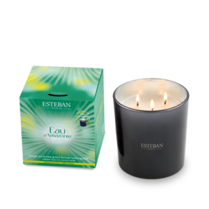 BOUGIE PARFUMÉE 3 MÈCHES EAU D'AMAZONIE RECHARGEABLE 450 G - ESTÉBAN