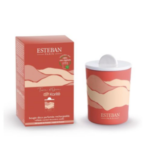 BOUGIE DÉCO PARFUMÉE TERRE D'OCRE KARITÉ RECHARGEABLE 180 G - ESTÉBAN