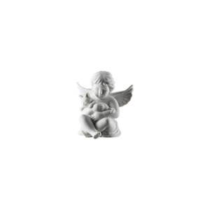 ANGE AVEC CHAT EN PORCELAINE BLANCHE MATE - ROSENTHAL