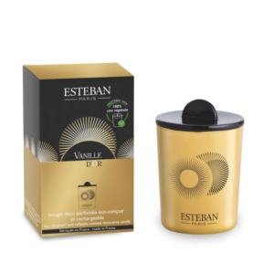 BOUGIE DÉCO PARFUMÉE VANILLE D'OR RECHARGEABLE 180 G - ESTÉBAN