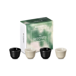 SET DE 4 COQUETIERS COLLECTION SERENITY EN CÉRAMIQUE BRIOCHE ET NOIR MAT - LE CREUSET