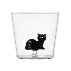 VERRE CHAT NOIR COUCHÉ - ICHENDORF